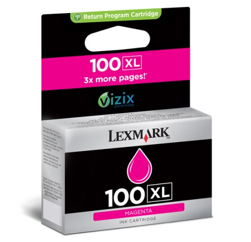 LEXMARK S/305/405/505/605 PRO/205/705/805/905 Cartucho de tinta Magenta Retornable nº100 , Lexmark , LEX14N0901E , 734646967075